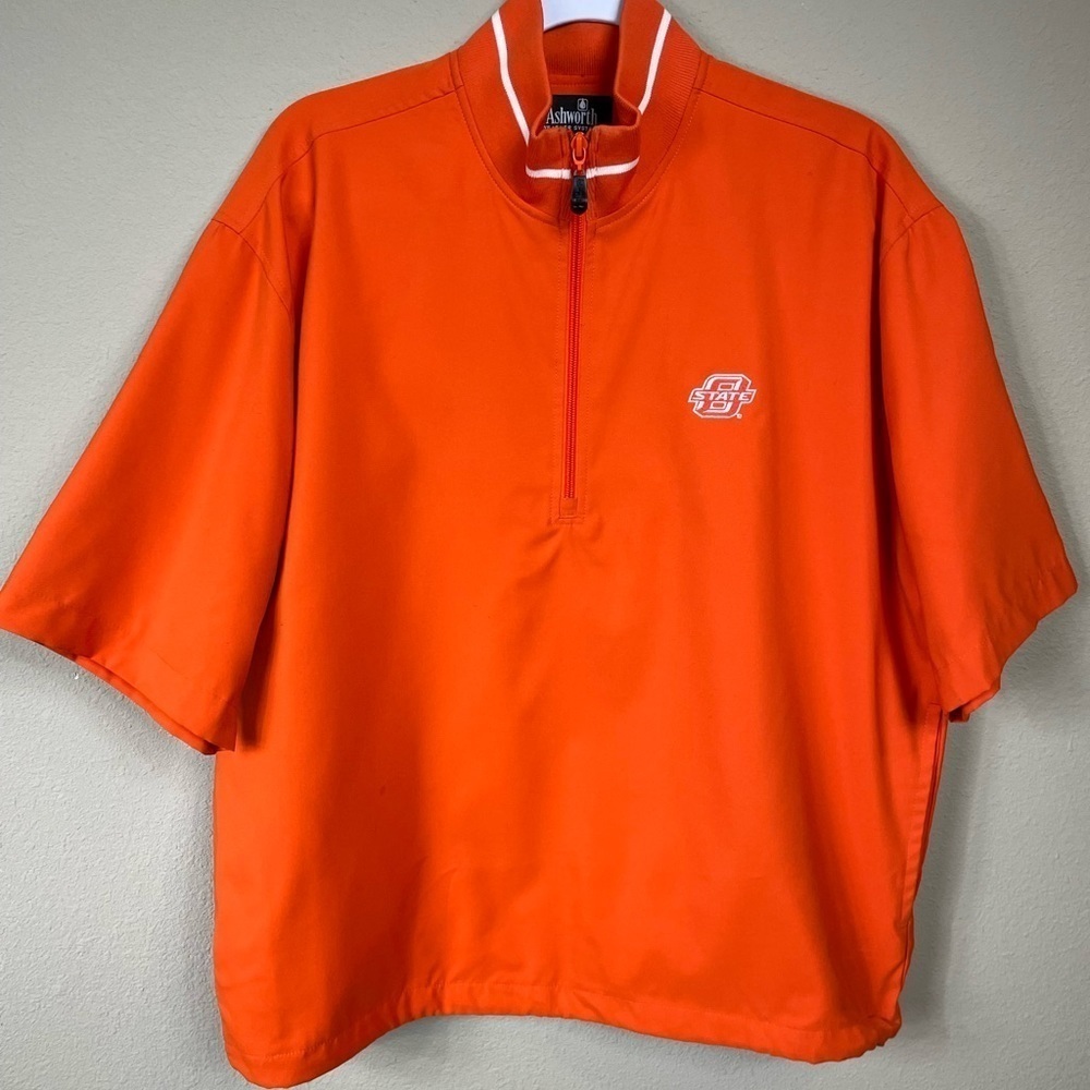 Oklahoma State Cowboys OSU Ashworth water resistant short sleeve jacket sz S EUC